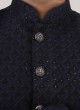 Navy Blue Nehru Jacket Suit For Wedding